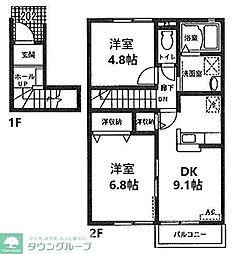 マッティーノN 2DKの間取図画像