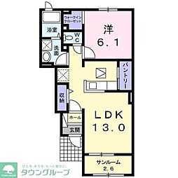 ベルデドゥ 1LDKの間取図画像