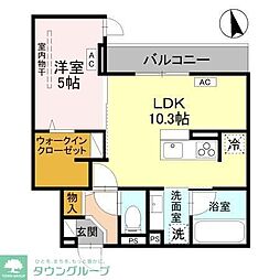(仮称)D-Sereno小手指 1LDKの間取図画像