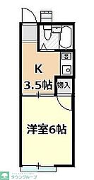 b'CASA鶴ヶ島re-born 1Kの間取図画像