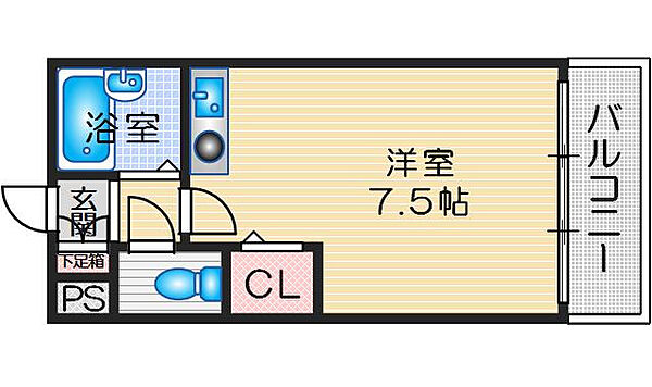 高槻クリスタルビル ｜大阪府高槻市北園町(賃貸マンション1R・5階・25.00㎡)の写真 その2