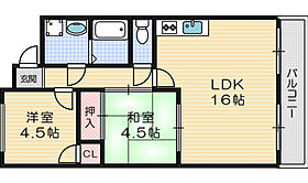 ニュー星見ハイツ 403 ｜ 大阪府茨木市星見町（賃貸マンション2LDK・5階・57.00㎡） その2