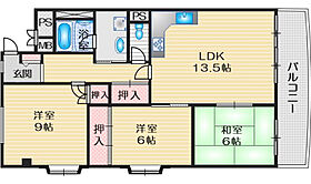 メゾン水無瀬2号棟 814 ｜ 大阪府三島郡島本町水無瀬２丁目（賃貸マンション3LDK・8階・77.11㎡） その2