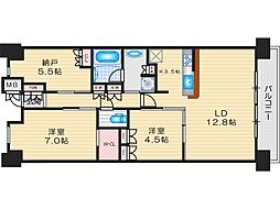 ジオ島本ノースA棟 1階2SLDKの間取り