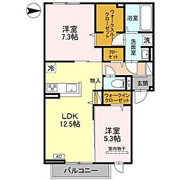 (仮称)D-ROOM高槻市宮田町3丁目PJ 3階2LDKの間取り