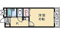 サンピア南茨木 ワンルームの間取図画像