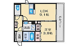 エトワールウエスト 1LDKの間取図画像