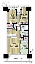 ローレルスクエア健都ザ・レジデンスセカンドステージ 3LDKの間取図画像