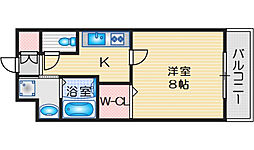 エクレール善 1Kの間取図画像