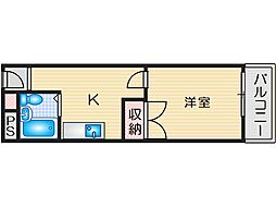 ネオコーポ都 1Kの間取図画像