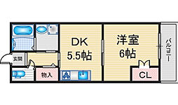 長瀬ハイツ 1LDKの間取図画像