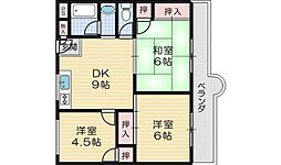 グロリア白川 3LDKの間取図画像