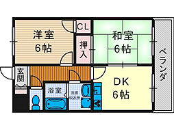 ルミエール 2DKの間取図画像