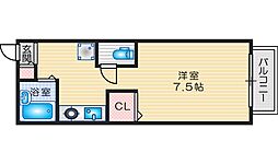 ユーハイツ千 1Kの間取図画像