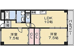 ファミール古川 2LDKの間取図画像