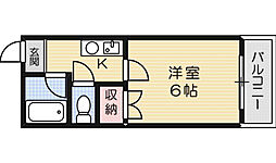 宮元12番館 1Kの間取図画像