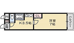 ヴィラ・サンク 1Kの間取図画像