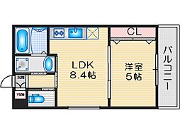 ティアラ豊川 1LDKの間取図画像