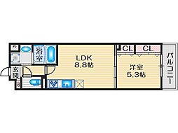 ピレーネ一津屋 1LDKの間取図画像