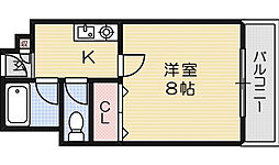 アネックスウエスト 1Kの間取図画像
