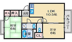 ハイツデガジェ 2LDKの間取図画像
