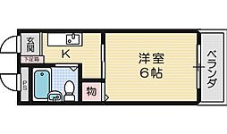 サンハイツ茨木 1Kの間取図画像
