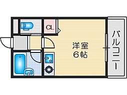 シャ・トリコロール千里丘東2 1Kの間取図画像