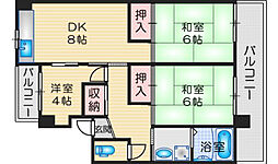 中沢マンション 3LDKの間取図画像