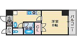 ヴェリッシモ芥川 1Kの間取図画像