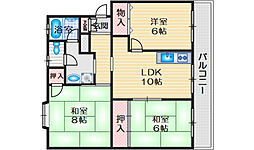 メゾンティック2 3LDKの間取図画像