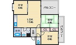 シティーコーポE.Y 3LDKの間取図画像