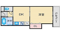 プロミネンス下村 1DKの間取図画像