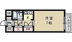ビエラコート高槻 ワンルームの間取図画像