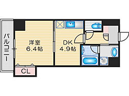 プラネット46 1DKの間取図画像