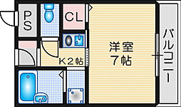 ベルリーフ西田 ワンルームの間取図画像