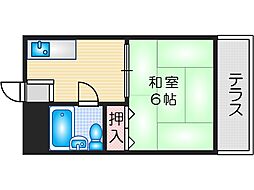 コーポ・キシノ 1Kの間取図画像