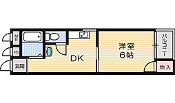 ダンディーA 1DKの間取図画像