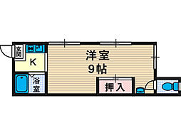 昭和台ハイツ ワンルームの間取図画像
