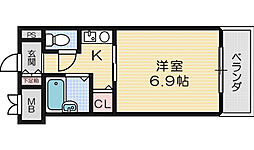 アーバン鳥飼 1Kの間取図画像
