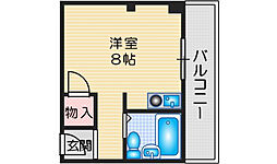 光栄ハイツ大畑 ワンルームの間取図画像
