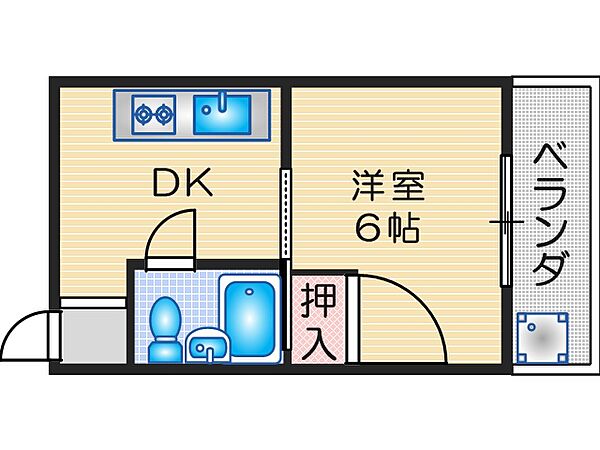 村井マンション ｜大阪府茨木市沢良宜浜3丁目(賃貸マンション1K・3階・20.25㎡)の写真 その2