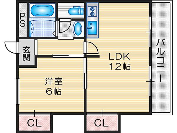 ステーションコーポ ｜大阪府茨木市春日1丁目(賃貸マンション2DK・4階・45.00㎡)の写真 その2