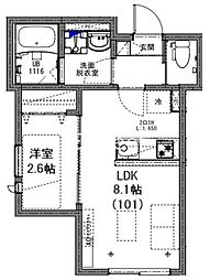 KEIAI RESIDENCE 勝田台 1階1LDKの間取り