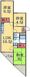 ヴューラーみつわ台Ｂ 2階3LDKの間取り