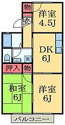 ヴィラモデルナＡ 2階3DKの間取り