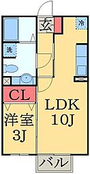 ヴェルドミールIII 1階1LDKの間取り