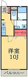 ベラヴィスタ 2階1Kの間取り