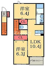 LuLu  Ania（ルルアイナ） 2階2LDKの間取り