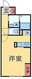 ＬＮ輝 1階ワンルームの間取り