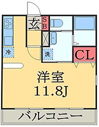 エルサ ワンルームの間取図画像